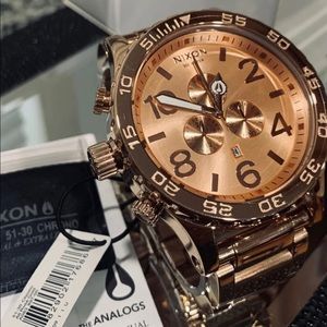 NEW- NIXON 51-30 CHRONO (ROSE GOLD) Men’s Watch